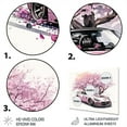 thumbnail image 3 of DESIGN ART Designart "Pink And Cream Essence Of Retro Car" Retro Car Metal Wall Art 32 in. wide x 16 in. high, 3 of 5