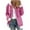 Pink, variant on Womens Winter Plush Jacket Casual Fleece Warm Coat with Hood Plus Size Color Block Zip Jackets Outcoat