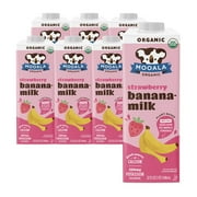 Mooala Organic Strawberry Bananamilk, 1L (Pack of 6) Shelf-Stable, Non-Dairy, Nut-Free, Gluten-Free, Plant-Based Beverage with No Added Sugar