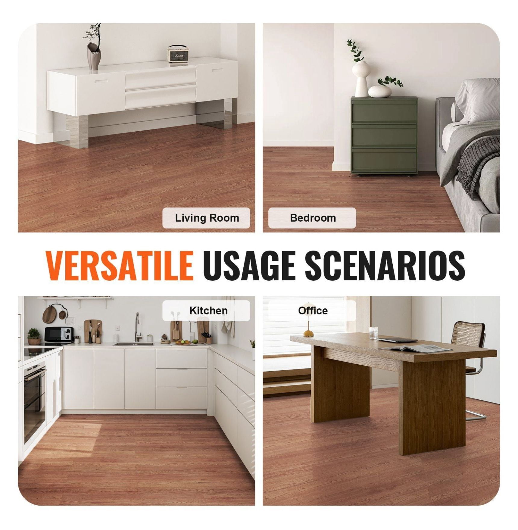 Peel and Stick Vinyl Floor Tiles 36x6 inch, 36 Pack Wood Grain Flooring