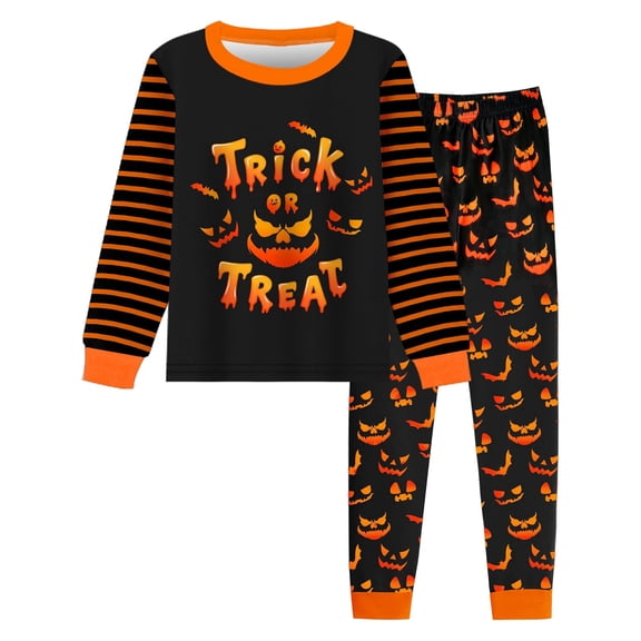SOFTCCLO Outfit Sets for Boys Halloween Stylish Print Long Sleeve Crewneck Sweatshirt Sweatpants Loungewear 2 Piece Sets Size 2-3Y