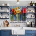 thumbnail image 2 of Spring Flowers Kitchen Curtains Window Panels, Rustic Botanical Vases Floral Oil Painting Insulated Window Treatment Curtain, Grommet Curtains for Bedroom/Living Room/Bathroom, 2 Piece 42"Wx63"L, 2 of 8