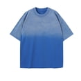 thumbnail image 1 of Mens Gym T-Shirts 100% Cotton Comfort Fit Breathable Athletic Shirts,Summer Distressed Gradient Color Basic Tees Loose Fit Short Sleeve Crewneck Workout Tops, 1 of 2