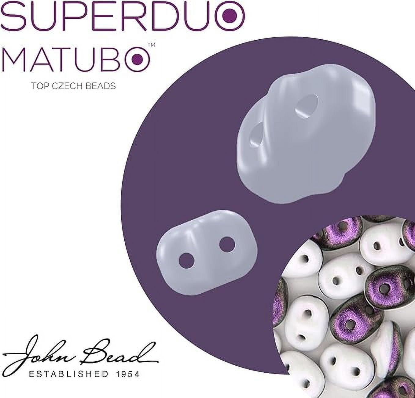 Matubo Czech Superduo 2-Hole 100g Aquamarine/Sliperit 60020-29500 Glass beads for Jewelry Making, DIY Crafts & Decoration