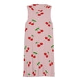 thumbnail image 3 of Cherries Spring Summer Dresses for Women Fashion T-shirt Dress Casual Sleeveless Loose Sundress with Pockets, 3 of 5