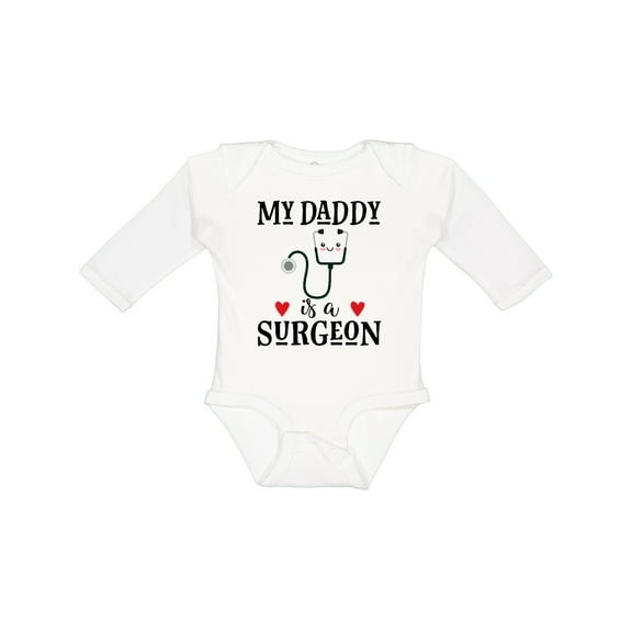 Inktastic Surgeon Daddy Doctor Baby Clothes Boys or Girls Long Sleeve Baby Bodysuit