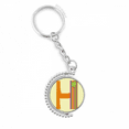 thumbnail image 1 of h alphabet orange fruit cute pattern rotatable keyholder disc accessories chain clip, 1 of 3