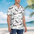 thumbnail image 5 of Daiia Dachshund Dog Puppy Hawaiian Shirt for Men Gentle Cotton Regular Short Sleeve Casual-XX-Large, 5 of 9