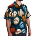 thumbnail image 2 of Baseball Men's Short Sleeve Hawaiian Poplin Shirt, Casual Printed Button Down Summer Beach Shirts - Unisex, 2 of 6
