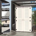 thumbnail image 4 of OULII 1 Pack Durable Waterproof Plastic Storage Cabinet White for Indoor Outdoor Patio Garden Garage 79.53X50.24X29.06in, 4 of 9