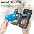 thumbnail image 2 of ELEHOLD Zipper Wallet Case for iPhone 12 Pro / 12 6.1",Flip Folio Card Slots Zipper Storage Kickstand Function Magnetic Closure Full Body Shockproof Protective Case,black, 2 of 6