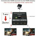 thumbnail image 3 of Conmutador HDMI, Adaptador Divisor HDMI 4K Bidireccional Conmutador de 2 Entradas 1 Salida o 1 Entrada 2 Salidas, Soporte 3D 4K 1080P, HDCP, Conmutador HDMI para HDTV/Reproductor de Blu-Ray/DVD/DVR, 3 of 4