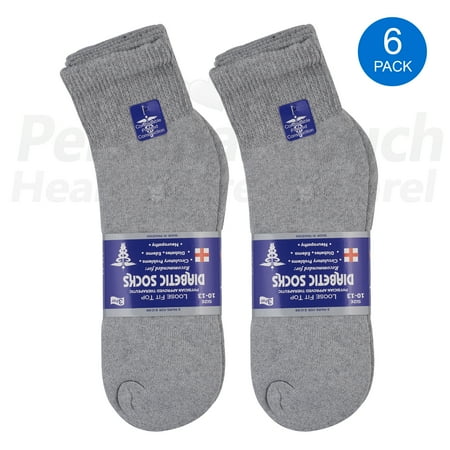 Diabetic Quarter Socks for Men & Women Physicians Approved Socks 6 Pairs Size 9-11 (Gray) Diabetic Quarter Socks for Men & Women Physicians Approved Socks 6 Pairs Size 9-11 (Gray)