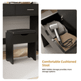 thumbnail image 6 of Lacoo Vanity Set with Mirror and Drawer Makeup Vanity Desk and Chair Set with Lights, Black, 6 of 7