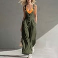 thumbnail image 2 of Guluxicc Women's Flowy Wide Leg Linen Jumpsuits, Adjustable Strap Summer Loose Sleeveless One Piece Rompers with Pockets, 2 of 6