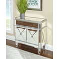 thumbnail image 2 of Powell Deville 2-Door Single Drawer Indoor Console Table with Shelves, Mirrored Surfaces and Luxe Silver Wood, 2 of 25