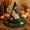 5, variant on Halloween Printed Quilted Witch Hat, Foldable Wide‑Brim Wizard Cosplay Party Hat