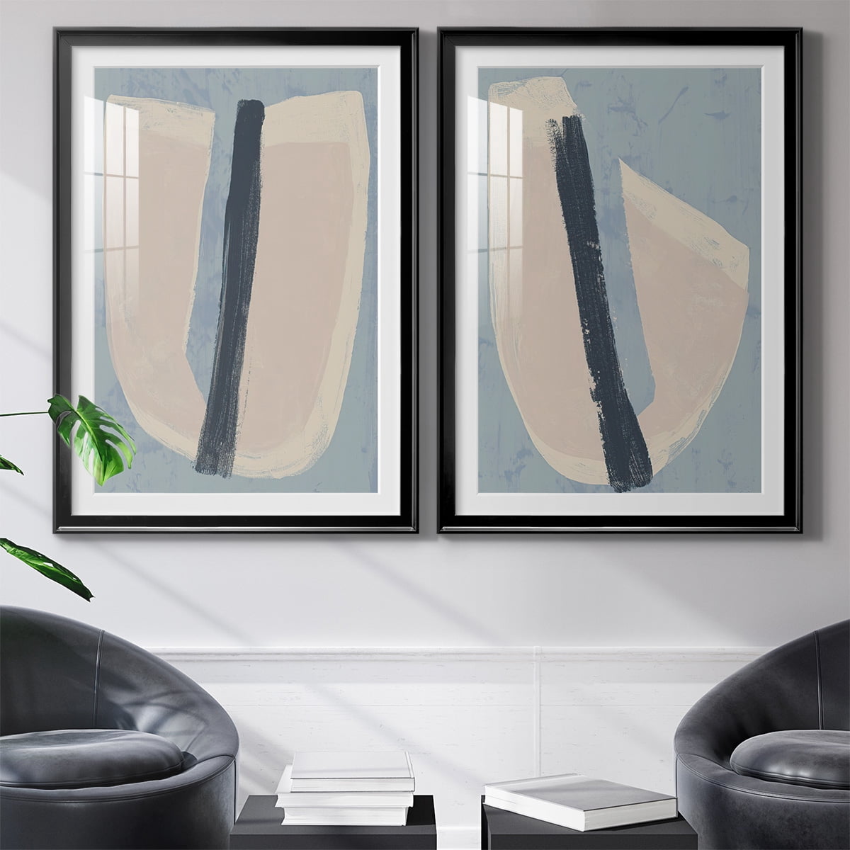 Wexford Home Paper Slice I Premium Framed Print, 30.5" x 42.5" - Ready to Hang, Black (Set of 2)