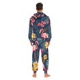 thumbnail image 4 of FORMRS Onesies Pajama for Adults Unisex Hoodie Winter Jumpsuit One Piece Sleepwear, Sizes S-2XL, Red Floral Flamingo, 4 of 7
