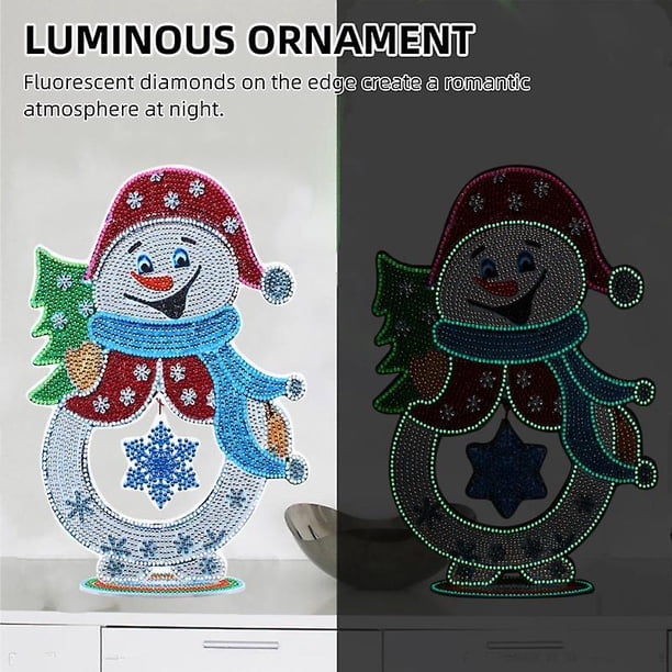 5d Diamond Paint Kit Luminous Decoration Diy Christmas Snowman Handmade Shiny Xmas Ornament Gift Handcraft For Christmas Year