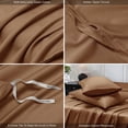 thumbnail image 4 of MooMee Duvet Cover Set Queen 600-TC 100% Extra Long-Staple Cotton Sateen Silky Smooth Luxury (Dark Orange), 4 of 8
