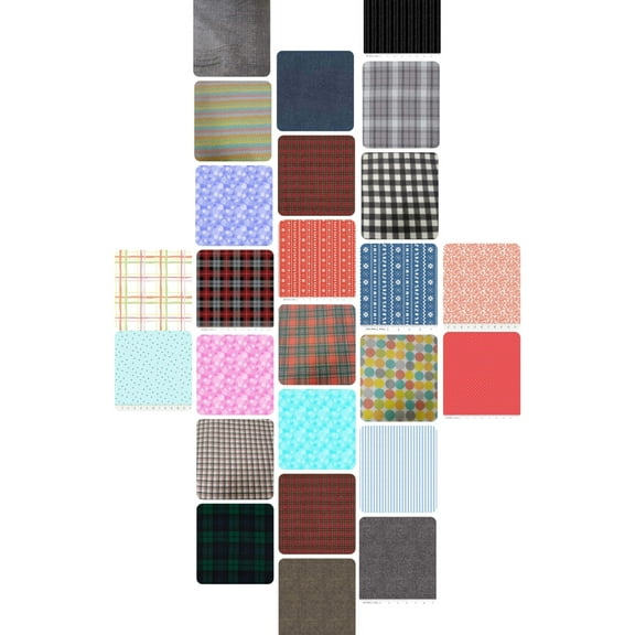 Assorted Flannel Fabric - 1 lb Scrap Bundle (Single Bundle)