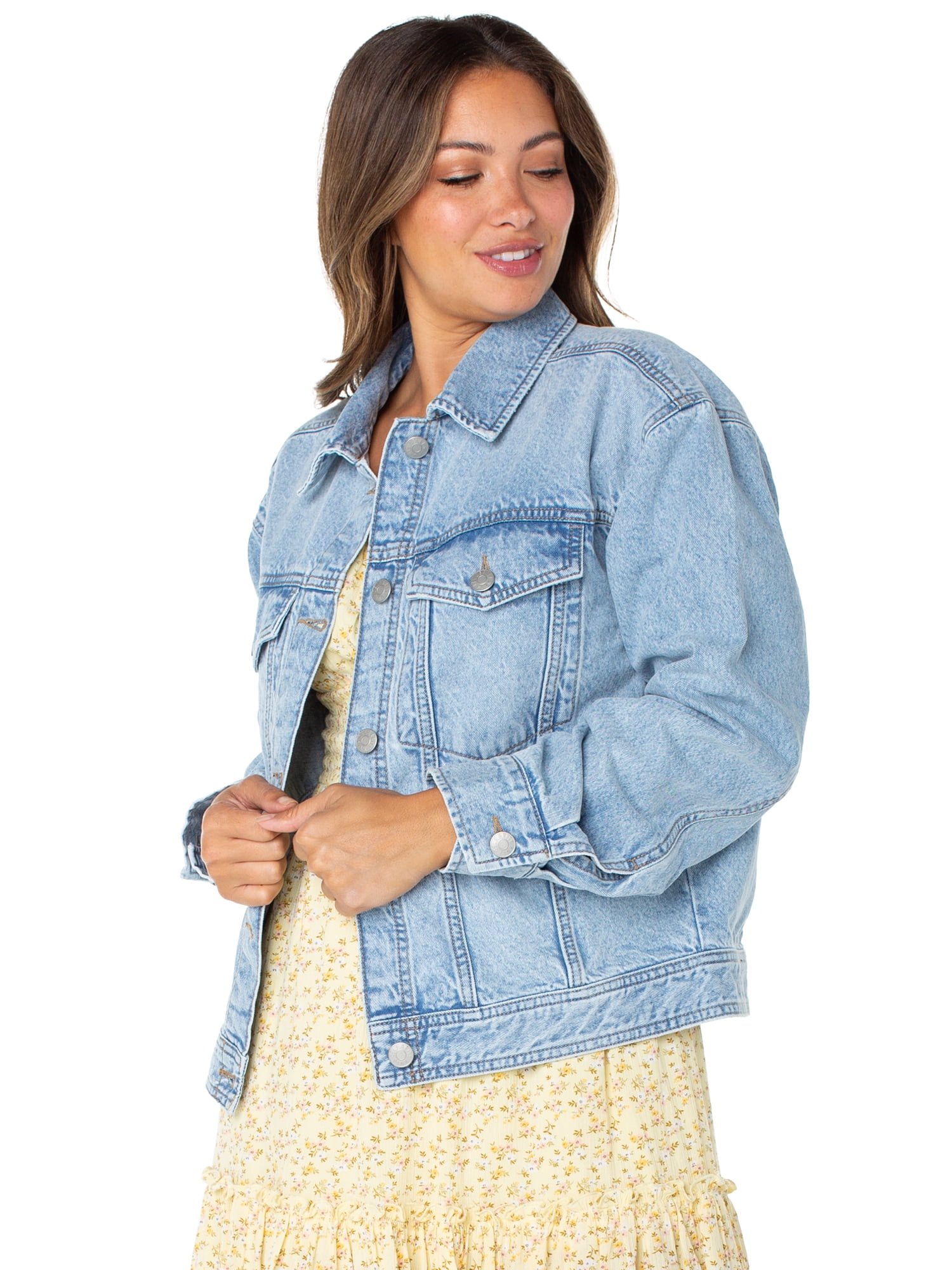 Celebrity Pink Women's Oversized Denim Jacket, Sizes XS-XXXL