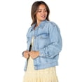 thumbnail image 3 of Celebrity Pink Women's Oversized Denim Jacket, Sizes XS-XXXL, 3 of 5