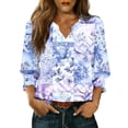 thumbnail image 1 of Camisas de Cuello de Tripulación de Manga Corta para las Mujeres Moda de las Mujeres Primavera Y Verano Cardigan con Botones con Mangas 3/4, Chaqueta Ligera de Cuello en V para Diario, 1 of 6