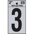 thumbnail image 5 of 2" Black Reflective Adhesive Vinyl Number 3 Silver Background, Pack of 10, 5 of 5