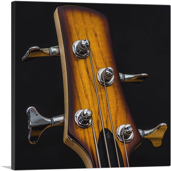 ARTCANVAS Top of Bass Guitar Music Studio decor Canvas Art Print - Size: 12" x 12" (1.50" Deep)