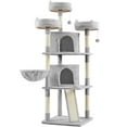 thumbnail image 3 of Yaheetech 69'' Large Cat Tree Tower with 2 Condos and Scratching Post, Light Gray, 3 of 10