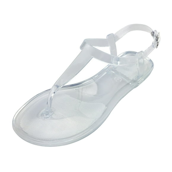 Kcodviy Women's Casual Flats Rhinestone Women's athletic & Outdoor Sandals & Slides Round Toe Sandals Buckle Platform Sandals for Women Strap Shoes