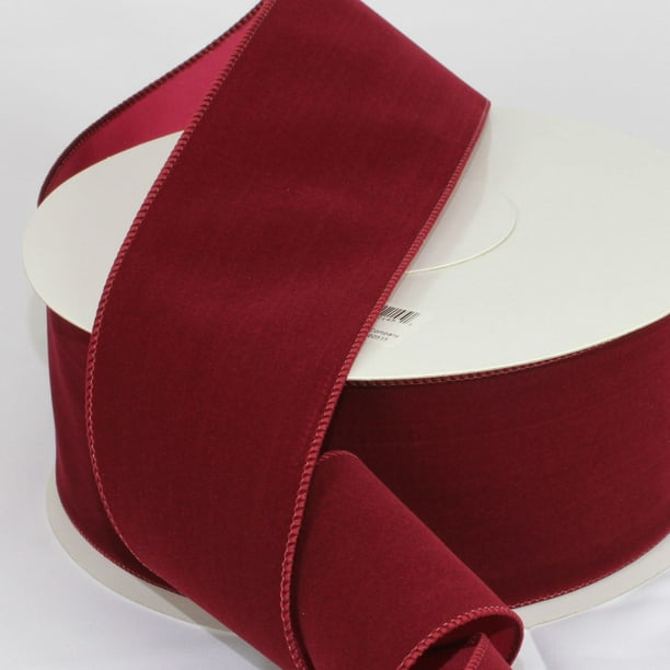 Versatile Velvet Burgundy Red Wired Craft Ribbon 3" x 50 Yards