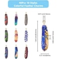 thumbnail image 2 of 40Pcs 10 Colors Alloy Pendants Printed Feather Charm Light Gold Mixed Color 36.5x8x1.5mm Hole: 1.8mm 4pcs/color, 2 of 7