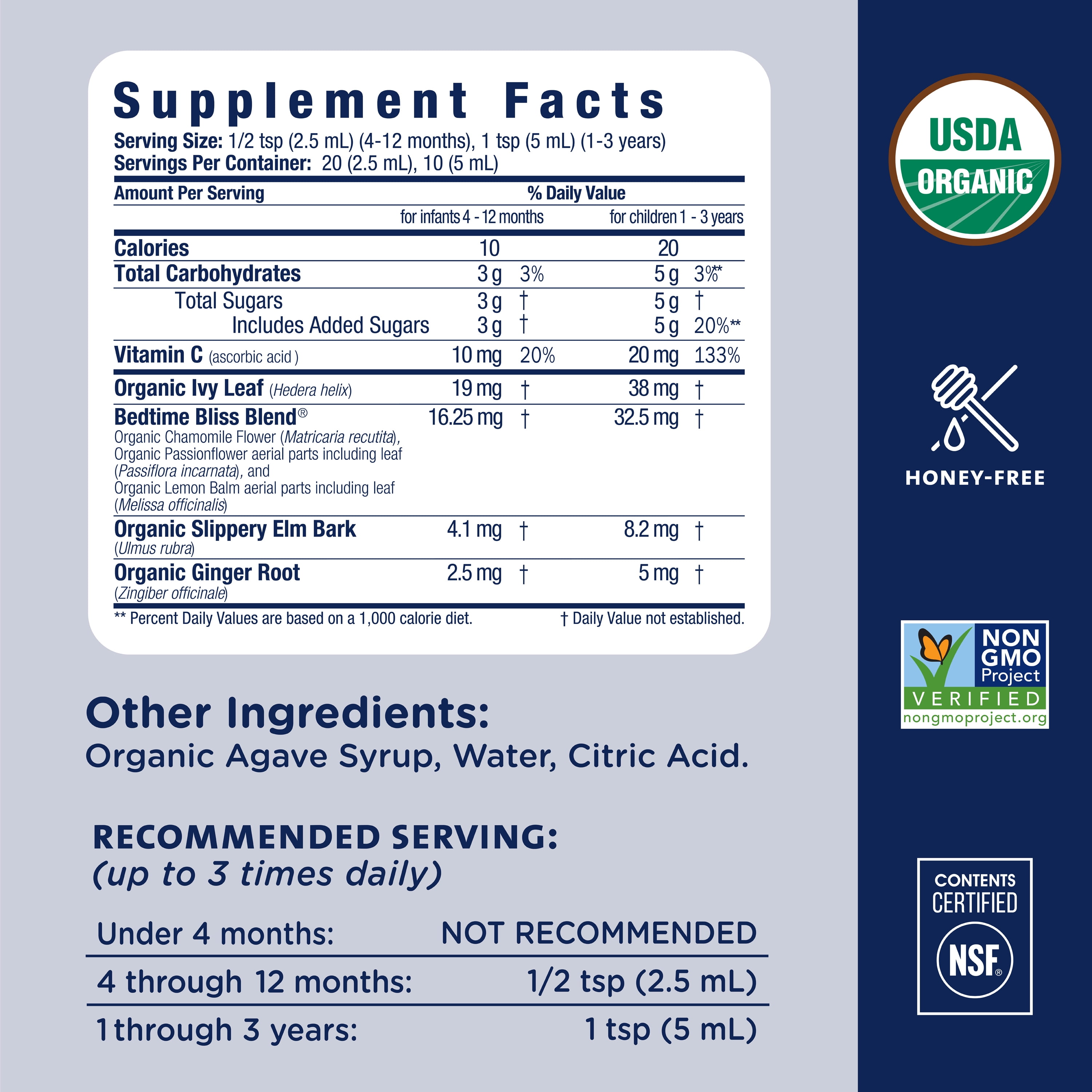 Mommy s Bliss Organic Cough Syrup, Mucus Relief, Night Time, 4 Months & Up, 1.67 fl oz