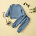 thumbnail image 6 of LYMAYTER 2PCS Toddler Infant Boys Spring Sweatshirt Outfit Baby Girls Long Sleeve Solid Sweatshirt Sweatpants Set 6M-4T Crewneck T-Shirt Top Drawstring Pants Set, 6 of 9