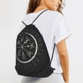 thumbnail image 6 of XMXT Unisex Drawstring Backpack for Women Men, Dark Rune Pattern Waterproof Gym Bag String Bags for Shopping Sport Travel, s, 6 of 8