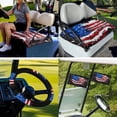 thumbnail image 7 of XYZCANDO USA Flag 4pcs Golf Cart Seat Covers American Flag Golf Cart Steering Wheel Covers Golf Cart Flag 2 Person Seats Golf Cart Body Kit 13 Inch Steering Wheel Covers Small Flag Black, 7 of 7