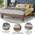 thumbnail image 6 of Merrick Lane Platform Bed Frame, Walnut Finish Finish Wood Full Size Platform Bed Frame With Slatted Support, No Box Spring Needed, 6 of 11