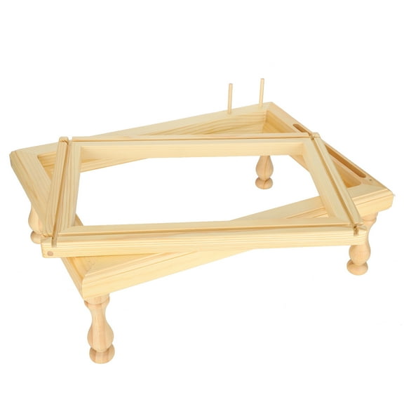 Table Embroidery Frame CrossStitch Desktop Sewing Crochet Front Back Wooden Stand S