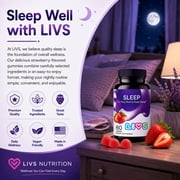 LIVS Sleep Gummies - 5mg Melatonin Gummy Supplement for Adults - Easy & Deep Sleep - Strawberry Flavor Vegan Gummies - 60 Count with 30 Servings