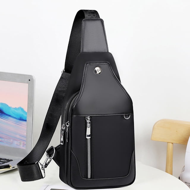 Fiudx Bolso de Pecho Impermeable, Elegante Bandolera de Tela Oxford, Mochila de Hombro Compacta, Versátil para Uso Diario, para Desplazamientos, Ocio y Viajes, Accesorio Moderno de Moda Masculina.