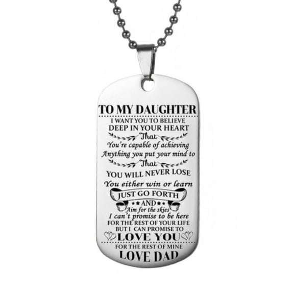 Baellert Fashion Unisex Stainless Steel To My Son Daughter Bead Chain Letters Necklace