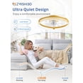 thumbnail image 4 of Ventilador de Techo ZMISHIBO 20" LED Dorado 6 Velocidades con Control Remoto 120V, 4 of 7