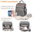 thumbnail image 3 of Astro Alan Bolsas de pañales para bebés con cambiador, mochila impermeable para pañales para mamás y papás con puerto de carga USB, regalos para baby shower, mochila para pañales de gran capacidad, gr, 3 of 5