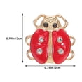 thumbnail image 5 of PAMINGONO 12Pcs Red Rhinestone Ladybug Brooch Pins Decorative Insect Lapel Pins for Scarves Shirts, 5 of 7