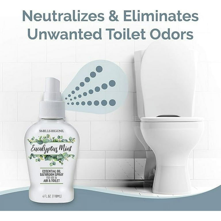 SMELLS BEGONE Essential Oil Air Freshener Bathroom Spray - Eliminates  Bathroom & Toilet Odors - Made with Essential
