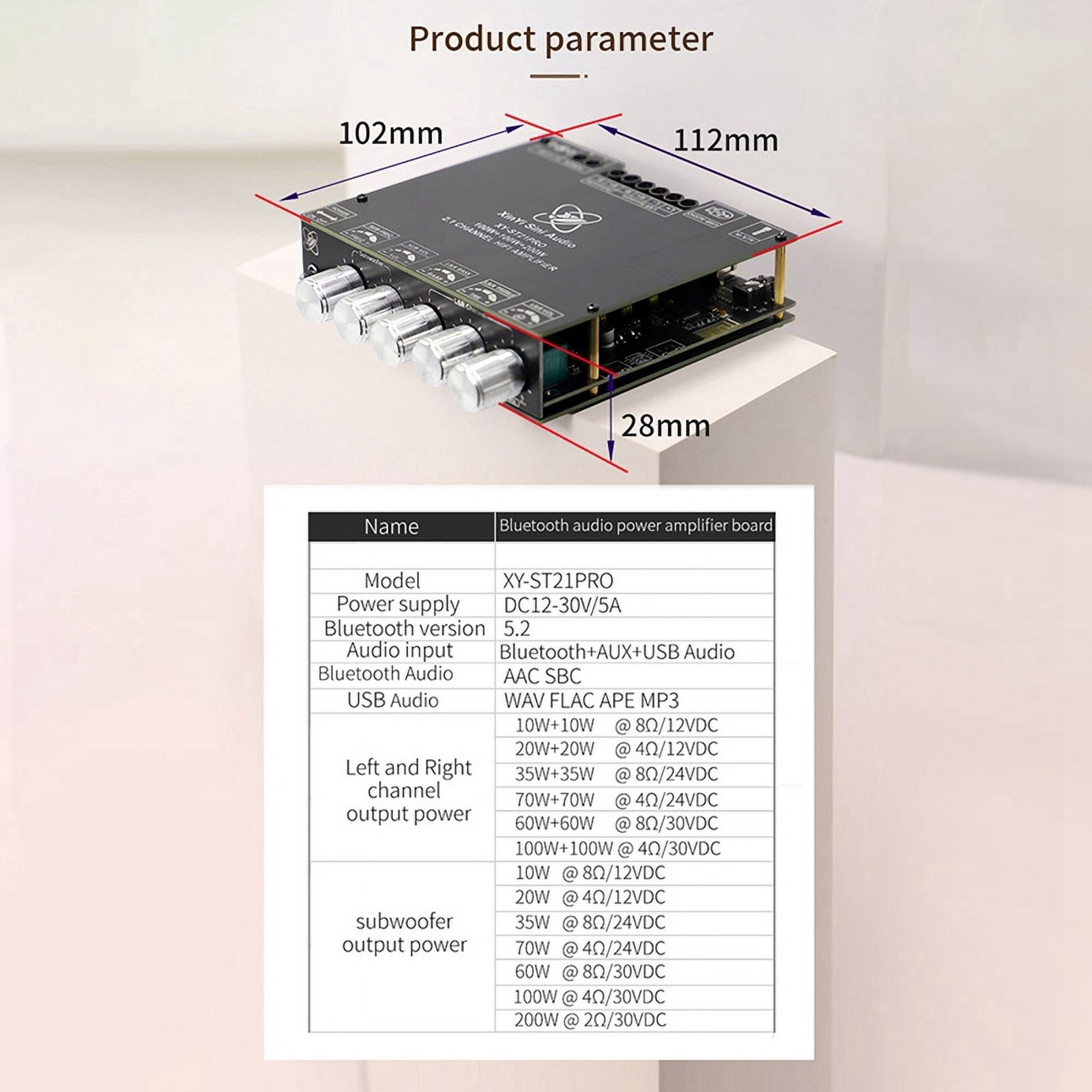 ST21PRO Bluetooth Digital Audio Power Amplifier Board 2.1 Channel 100Wx2+200W Subwoofer TPA3221 Exceeds 3116 A