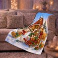 thumbnail image 6 of Cheerful Winter Farmyard Christmas Scene, Festive Holiday Scene, Warm Flannel Blanket for Ranch House and Living Room, Horse Lovers Christmas Gift, Rustic Home Decor, 6 of 9